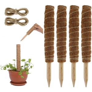 Coir Moss Poles, 4PCS 11.8 Inch Plant Poles for Climbing Plants, Moss Stick for Indoor & Outdoor Plants Climbing