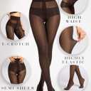 2 x Unbelievable Durability Tights, Rip Resistant Pantyhose, 40D Semi Sheer High Waist T-Crotch Strong Tights for Women (L)