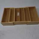 Retro Shaw Large Expandable Kitchen Lids Organizer for Cabinet, Covers, Pantry, Drawer & Countertop Storage, with 3 Adjustable Dividers, Hand-made Bamboo Food Container