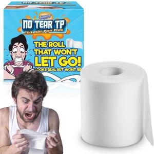 Gagster No Tear Toilet Paper Prank - Unrippable TP Roll, No Rip Toilet Paper Trick, Practical Joke for Adults & Kids, April Fools Day Gag, Novelty Toilet Paper, 1 Roll White