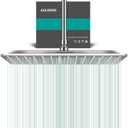 Square Rain Shower Head, High Flow Stainless Steel,Work with any decorative styleAll Metal Rainfall Shower Head (Brushed Nickel, 16)