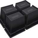ANNKUT Bed Risers 6 Inch Heavy Duty,Oversized Couch Risers, Extra Wide Furniture Risers for Sofa Table Desk Headboard Chair Lifting,Rectangle Risering Blocks Support 6000 lbs(8 Pack Black)