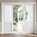 MIULEE Non-See-Through Sidelight Curtains for Front Door, Privacy Semi Sheer Curtains for French Doors, Light Filtering Window Drapes with Rod Pocket and Tie Back, White, 26 x 40 inches, 2 Panels
