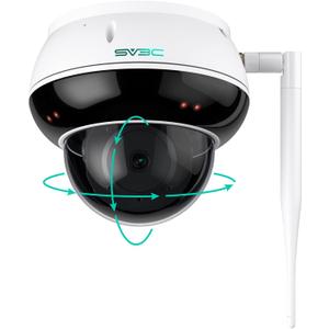 SV3C 4K PTZ WiFi Wireless Dome Camera Outdoor, Security IP Camera Indoor 8MP with Auto Tracking, Infrared HD Night Vision, SD Card Record, Motion Detection, RTSP, FTP, Onvif Conformant, 2.4/5 GHz WiFi (Black)