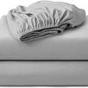 Hotella 100% Microfiber Full Size Fitted Sheet Only, 54"x75" Hotel Quality Deep Pocket Bottom Sheet, Up to 14" Matress Protector, Machine Washable,Non-Fade, Snug Fit Stay in Place, 2 Pack Light Gray