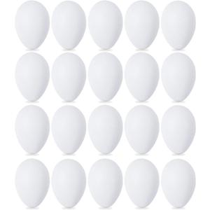 Double Couple 20 PCS White Plastic Eggs for Hunts, Basket Fillers, Gift, Compatible with Egg Decoration Spinner Machine