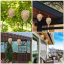 DECYOOL 2 Pack Wasp Nest Decoy Hanging Wasp for Wasps Hornets Yellow Jackets Outdoor Water-Repellent Material (Brown)