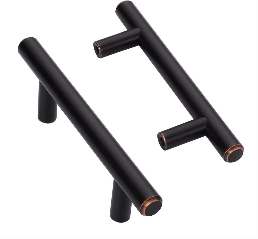 Amerdeco IH0001ORB76 10 Pack Oil Rubbed Bronze 3Inch(76mm) Hole Centers Kitchen Cabinet Pulls Hardware Modern Kitchen Solid Handles for Cabinets Cupboard Handles Drawer Pulls