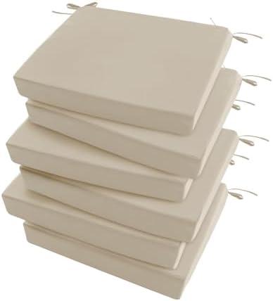 Amazon.com: Summsun Outdoor Chair Cushions Set of 6: Water Resistant Seat Cushion for Patio Furniture - 18.5L x 16W x 2H Inch Chair Pads with Ties and Hidden Zipper - Patio Chair Cushion Replacement, Beige : Baby