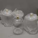 AIHSUMC 4 Pcs Candy Cookie Jar, 74 oz Clear Plastic Jars with Lids Apothecary Jars Candy Buffet Storage Containers Airtight Food Canister Home Organization for Kitchen Laundry and Party