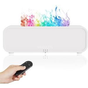 Essential Oil Diffuser, Music Sync Colorful Flame Essential Oil Diffuser, Colorful Flame Air Aroma Humidifier, Timer & Waterless Auto Off 250ml Diffuser with 7 Colors Light, Remote Control (White)