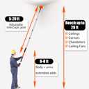 Buyplus 26FT Reach Cobweb Duster, Outdoor Spider Web Cleaner Brush with Professional 5-20FT Extension Pole, Non-Shedding Fluffy Bristles, Suitable for Ceiling and Corner Dusters for Indoor and Outdoor, 20ftd1
