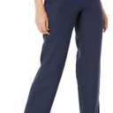 Amazon Essentials Women's Linen Blend Drawstring Relaxed Fit Wide Leg Pant, (Medium, Navy)