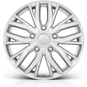15-Inch ABS Hubcaps with Steel Rings & Adjusters, Patented Design, Universal Fit, Set of 4 Wheel Covers (Silver)