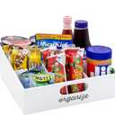 AuldHome Design Enamelware Farmhouse Snack Caddy (White); Rustic Countertop Storage Container w/Dividers (11.13x10x4.81)