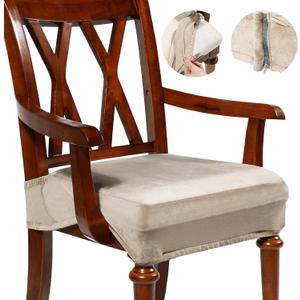 Havawish Large Dining Room Chair Seat Covers with Armrest Dining Chair Slip Covers Protectors(1 Pc,Taupe)
