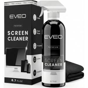 EVEO Screen Cleaner Spray - Large Screen Cleaner Bottle - TV Screen Cleaner, Computer Screen Cleaner, for Laptop, Phone, Ipad - Computer Cleaning kit Electronic Cleaner (1 Pack)