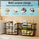 GAOKASE 4 Pcs Stackable Wire Baskets for Pantry Organizers and Storage,Vegetable Fruit Basket for Countertop,Kitchen Storage Metal Baskets,Produce Potato Onion Storage Bin,Black