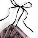 WDIRARA Women's Floral Print Sheer Mesh Tie Shoulder Ruffle Hem Cami Dress (S)