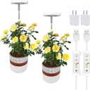 Plant Grow Light,Yadoker LED Growing Light Full Spectrum for Indoor Plants,Height Adjustable, Automatic Timer, 5V Low Safe Voltage,Idea for Small Plant Light (2 Pack, Warm White)