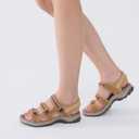 UBFEN Womens Hiking Walking Sandals - Arch Support Open Toe Adjustable Strap Sandals Comfortable Sport Outdoor Shoes (7, Brown)