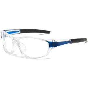 Wraparound full lens Safety Glasses with Readers Sport Magnifying Safety Reading Goggles for Men Women (Blue)