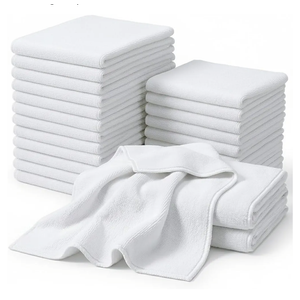 CARTMAN 14 x 14 Inch, 30 Pack, 280GSM Microfiber Cleaning Cloths, Non-Abrasive, Reusable and Washable, All Purpose Cleaning Towels for Household, Car Washing, Drying & Auto Detailing, White