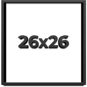 26x26 Shadow Box Frame Black | 1 Inch Deep Solid Wood Shadowbox Display Frame | UV Resistant Acrylic Plexiglass, Acid Free Backing, and Hanging Hardware | Dugan Picture Frame Style