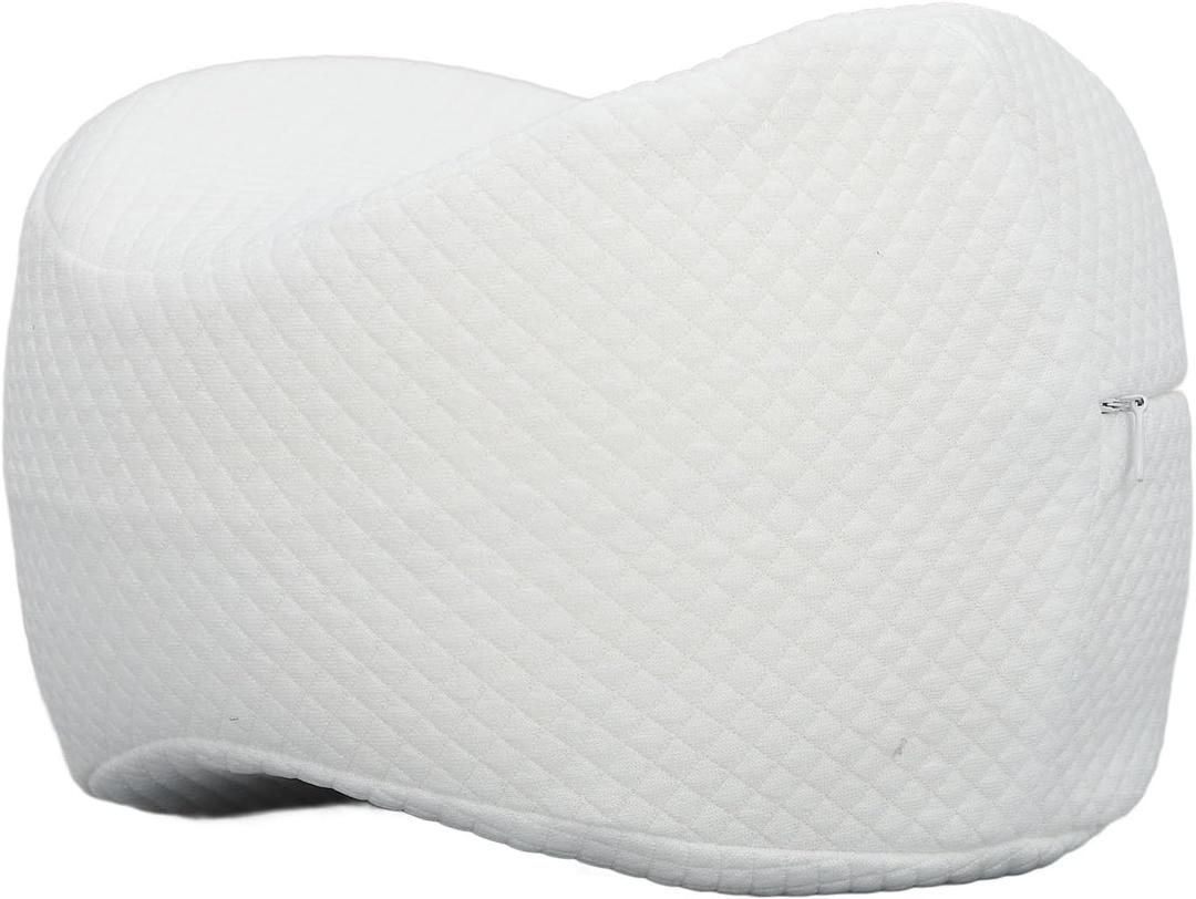 Fafeicy Memory Foam Knee Pillow Comfortable Support Pregnancy Sciatica Leg Cushion (White)