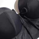Plus-Size Full-Busted Supportive Underwire Swimsuit Bikini Top (Black, XL, 38D)