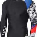 LAFROI Men's Long Sleeve UPF 50+ Baselayer Skins Performance Fit Compression Rash Guard-CLYYB (Medium)