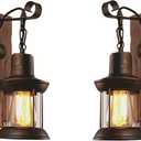 LightInTheBox Rustic Wall Sconces, Vintage Wall Sconce, Rustic Light Fixtures, Farmhouse Antique Wooden Wall Lamp for Aisle, Vanity Mirror, Hallway, Bedroom Bedside, Bar (2 Pack) (2PCS)