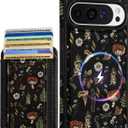 Shorogyt for Google Pixel 9Pro XL Cute Kawaii Leather Phone Case - Compatible with Magsafe Wallet Magnetic Credit Card Holder Fashion Mushroom Design Phone Cover for Women Girls, Fits 7 Cards