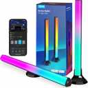 Govee RGBIC Light Bars, 15 Inches WiFi TV Backlight Suitable for 45-70 inch TVs, Smart Light Bars with Multiple Placement Options, Work with Alexa and Google Assistant, Black