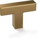 goldenwarm 25 Pack Cabinet Handles Champagne Bronze Cabinet Knobs Champagne Drawer Knobs Bronze Drawer Pulls Kitchen Dresser Hardware T Bar Square Hardware for Bedroom Kitchen Dresser (Single Hole Center)