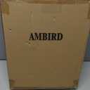 AMBIRD Wooden Step Stool - Two-Step 300 lbs Capacity With Safety Non-Slip Pads and Handles, Bamboo for Bathroom, Kitchen, Dual Height for Adults (Black) (13.2'' H)