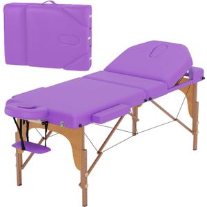 BestMassage Massage Bed Portable Massage Table 77" L 28" W Lash Bed Height Adjustable 3 Folding PU Leather with Oxford Bag for Spa Footmassage Facial CareSpa Tattoo