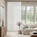 Off White Patio Sliding Door Curtains 70 Width 96 Inches Long Pinch Pleated Curtain Drape with Hooks Rings Light Filtering Ivory Birch Semi Sheer Extra Wide 70x96 Drapes Panel for Living Dining Room