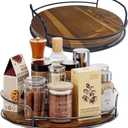 Lazy Susan Organizer 2 Pack for Table Top, 10'' and 9'' Wooden Lazy Susan Turntable Organizer for Cabinet Pantry Kitchen Countertop Organizer Spice Organization
