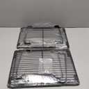 Extendable Metal Wire Shelf Organizer - Adjustable 15-24.4in Length, Stackable Storage Rack for Kitchen, Pantry, Bathroom, Shoe Cabinet & Tool Closet (2 Pack, Black)