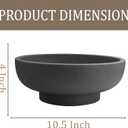 LIN CHUAN Large Decorative Bowl, Fruit Bowl for Kitchen Counter, Modern Resin Bowl for Home Decor, Key Holder for Entry Table, Artificial Stone Black