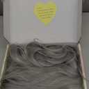 Gray Wig for Women, Long Grey Wavy Wig Middle Part 26 Inch Grey Wigs Heat Resistant Synthetic Wigs for Daily Party Use