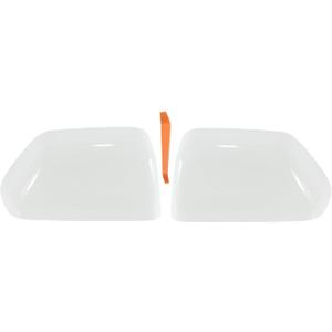 Motoforti 2Pcs White Top Half Mirror Cover Cap for Ford F250 F350 F450 F550 Super Duty 2017-2024 Exterior Door Tow Mirror Cap Cover for Ford F-150 2018-2025 No.HC3Z17D742AA/HC3Z17D743AA