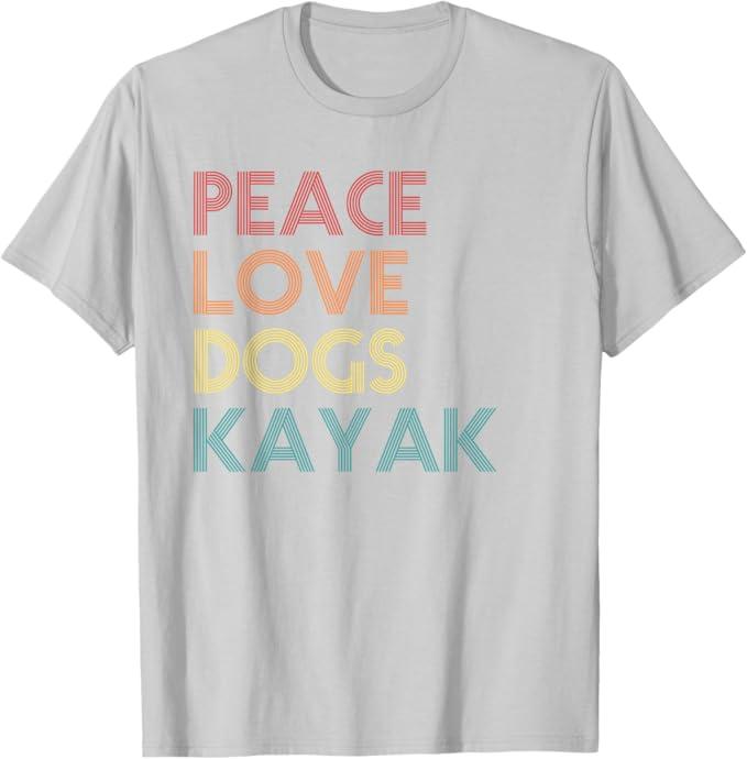 Kayaker Kayaking Apparel Kayak and Dog Lovers Vintage Retro Men Women T-Shirt