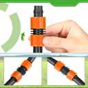 Tujoe 50 Pcs Drip Irrigation Fittings, 5/8 Inch Universal Barbed Locking Connectors for 16-17mm Drip Tape Tubing and Sprinkler System, Durable Line Coupling Irrigation Tools