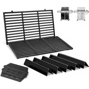 Grill Parts for Weber Genesis 300 Series (2007-2016), Fits Weber Genesis E310 E320 E330 S310 S320 S330 Parts Porcelain Enameled Cast Iron Grates Flavorizer Bars Heat Deflectors 7524 7528 7621 7622