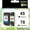 Remanufactured 45 78 High-Yield Ink Cartridge Replacement for HP 45 78 51645 51645A C6578AN C6578DN for Color Copier 180 Deskjet 1100C 1220C 6122 930C 970C 990C Printer (1 Black 1 Tri-Color)