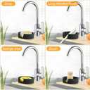 Sponge Holder Silicone for Kitchen Sink Caddy Compatible with Scrub Daddy Holder Quick Drying Kitchen Accessories for Dish Brush Dish Wand Scrub Mommy (Black, 2PCS)