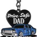 9 x Drive Safe Keychain for Dad-I Love you Dad Gifts from Daughter Son Wife, Key Chain Gifts Idea for Daddy Father’s Day, Christmas, Birthday with Gift Box and Note Card