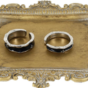 Small Vintage Jewelry Tray, Jewelry Dish Ring Holder, Gold Trinket Dish, Rustic Ring Dish Plate Antique Earring Necklace Tray, Decorative Metal Mini Tray for Women Girl Birthday Chrismas Gifts(1 Pack)